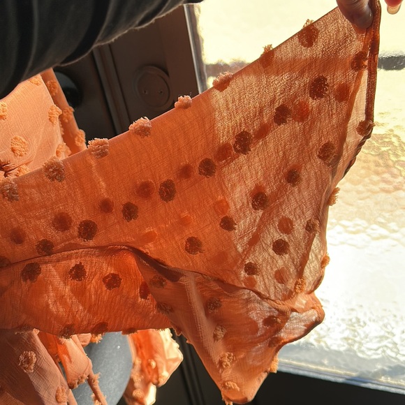 Altar’d State Crop Bell Sleeve Swiss Dot Blouse Sz. S - Picture 5 of 7